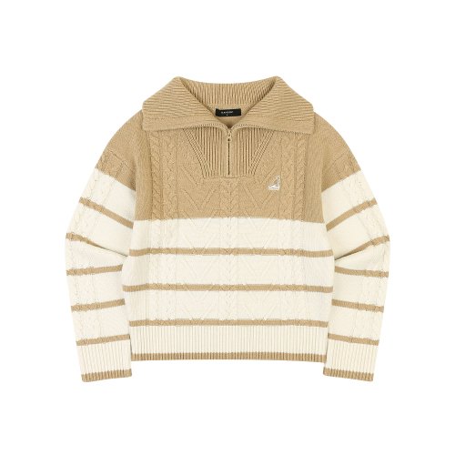 WMNS Stripe Half-zip Sweater